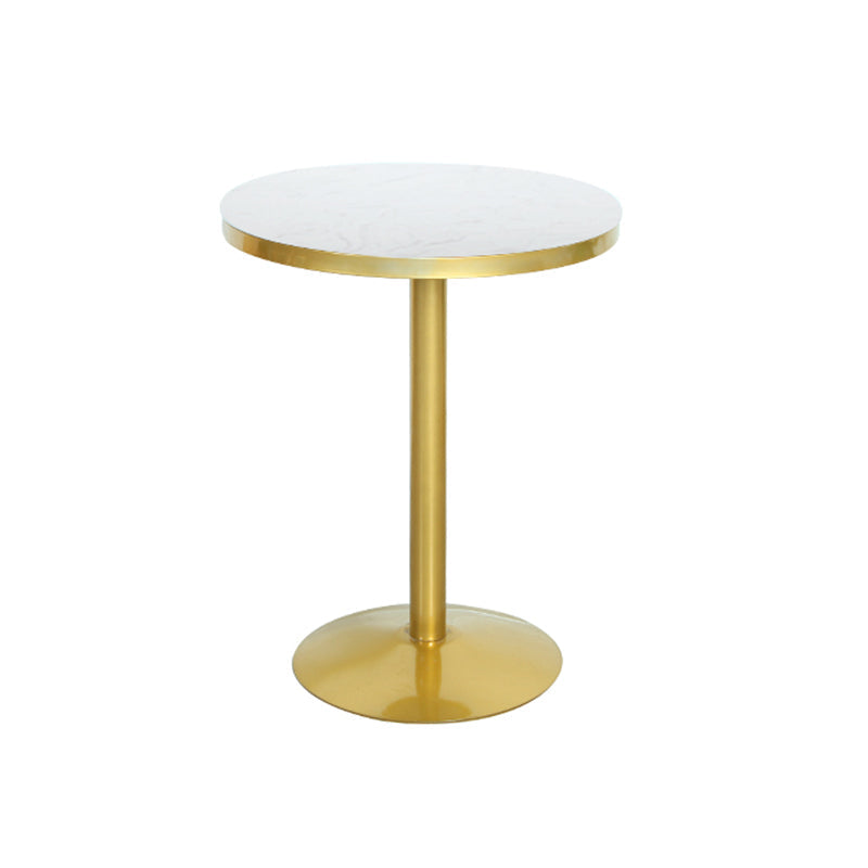 1/2/3 Pieces Contemporary Bar Table and Stools Round Pub Table Set for Dining Room White-Gold 22"L x 22"W Clearhalo 'Bar Furniture' 'furn' 'furn_home_bar_bar_sets' 'Furniture' 'Home Bars & Bar Sets' 'home_bar_bar_sets' 'Kitchen & Dining Furniture' 6106577