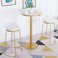 1/2/3 Pieces Contemporary Bar Table and Stools Round Pub Table Set for Dining Room 3 Pieces: 1 Table, 2 White Gold Stools Clearhalo 'Bar Furniture' 'furn' 'furn_home_bar_bar_sets' 'Furniture' 'Home Bars & Bar Sets' 'home_bar_bar_sets' 'Kitchen & Dining Furniture' 6106581