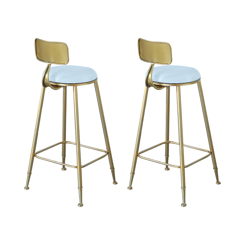 1/2/3 Pieces Contemporary Bar Table and Stools Round Pub Table Set for Dining Room Matte Gold 27.5"H Stool (Set of 2) Clearhalo 'Bar Furniture' 'furn' 'furn_home_bar_bar_sets' 'Furniture' 'Home Bars & Bar Sets' 'home_bar_bar_sets' 'Kitchen & Dining Furniture' 6106582