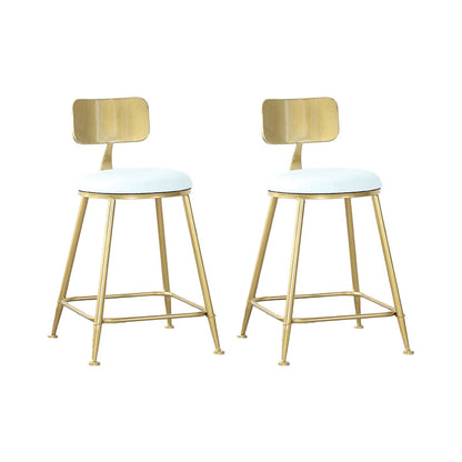 1/2/3 Pieces Contemporary Bar Table and Stools Round Pub Table Set for Dining Room Matte Gold 17.7"H Stool (Set of 2) Clearhalo 'Bar Furniture' 'furn' 'furn_home_bar_bar_sets' 'Furniture' 'Home Bars & Bar Sets' 'home_bar_bar_sets' 'Kitchen & Dining Furniture' 6106584