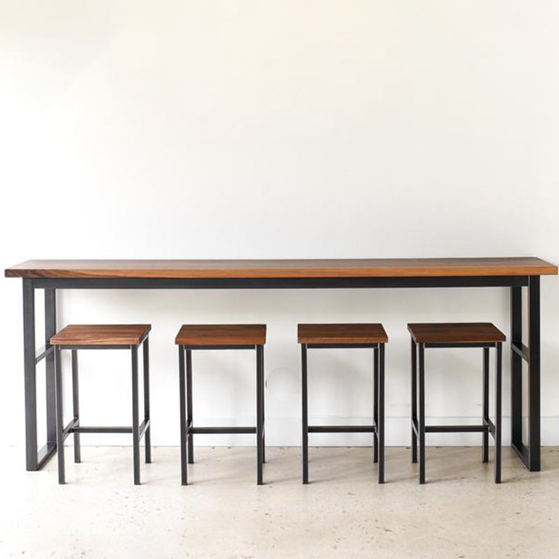Solid Wood Top Bistro Set 1/2/5 Pieces Modern Rectangle Pub Table Set 5 Pieces: Table, 4 Stools Clearhalo 'Bar Furniture' 'furn' 'furn_home_bar_bar_sets' 'Furniture' 'Home Bars & Bar Sets' 'home_bar_bar_sets' 'Kitchen & Dining Furniture' 6106602
