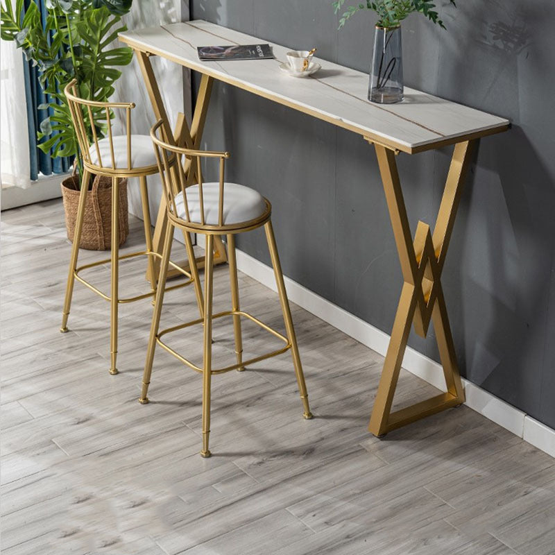 Set da tavolo da pub rettangolare moderno da 1/2/3 pezzi Set da tavolo da bistrot con piano in pietra sinterizzata