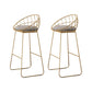 Modern 1/2/3/4 Pieces Metal Bar Table Set Round Bar Table with High Stools for Kitchen Grey 30"H Stools (Set of 2) Clearhalo 'Bar Furniture' 'furn' 'furn_home_bar_bar_sets' 'Furniture' 'Home Bars & Bar Sets' 'home_bar_bar_sets' 'Kitchen & Dining Furniture' 6106671