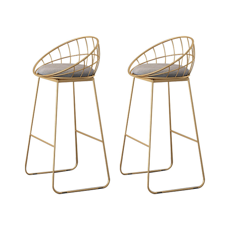 Modern 1/2/3/4 Pieces Metal Bar Table Set Round Bar Table with High Stools for Kitchen Grey 30"H Stools (Set of 2) Clearhalo 'Bar Furniture' 'furn' 'furn_home_bar_bar_sets' 'Furniture' 'Home Bars & Bar Sets' 'home_bar_bar_sets' 'Kitchen & Dining Furniture' 6106671