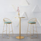 Modern 1/2/3/4 Pieces Metal Bar Table Set Round Bar Table with High Stools for Kitchen 3 Pieces: Table, 2 Blue Stools Clearhalo 'Bar Furniture' 'furn' 'furn_home_bar_bar_sets' 'Furniture' 'Home Bars & Bar Sets' 'home_bar_bar_sets' 'Kitchen & Dining Furniture' 6106672