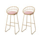 Modern 1/2/3/4 Pieces Metal Bar Table Set Round Bar Table with High Stools for Kitchen Pink 30"H Stools (Set of 2) Clearhalo 'Bar Furniture' 'furn' 'furn_home_bar_bar_sets' 'Furniture' 'Home Bars & Bar Sets' 'home_bar_bar_sets' 'Kitchen & Dining Furniture' 6106673