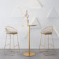 Modern 1/2/3/4 Pieces Metal Bar Table Set Round Bar Table with High Stools for Kitchen 3 Pieces: Table, 2 Gray Stools Clearhalo 'Bar Furniture' 'furn' 'furn_home_bar_bar_sets' 'Furniture' 'Home Bars & Bar Sets' 'home_bar_bar_sets' 'Kitchen & Dining Furniture' 6106674