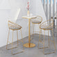 Modern 1/2/3/4 Pieces Metal Bar Table Set Round Bar Table with High Stools for Kitchen 4 Pieces: Table, 3 Gray Stools Clearhalo 'Bar Furniture' 'furn' 'furn_home_bar_bar_sets' 'Furniture' 'Home Bars & Bar Sets' 'home_bar_bar_sets' 'Kitchen & Dining Furniture' 6106681