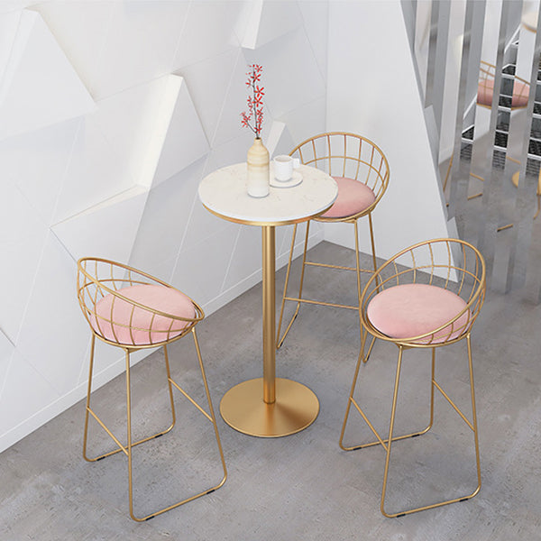 Modern 1/2/3/4 Pieces Metal Bar Table Set Round Bar Table with High Stools for Kitchen Clearhalo 'Bar Furniture' 'furn' 'furn_home_bar_bar_sets' 'Furniture' 'Home Bars & Bar Sets' 'home_bar_bar_sets' 'Kitchen & Dining Furniture' 6106683