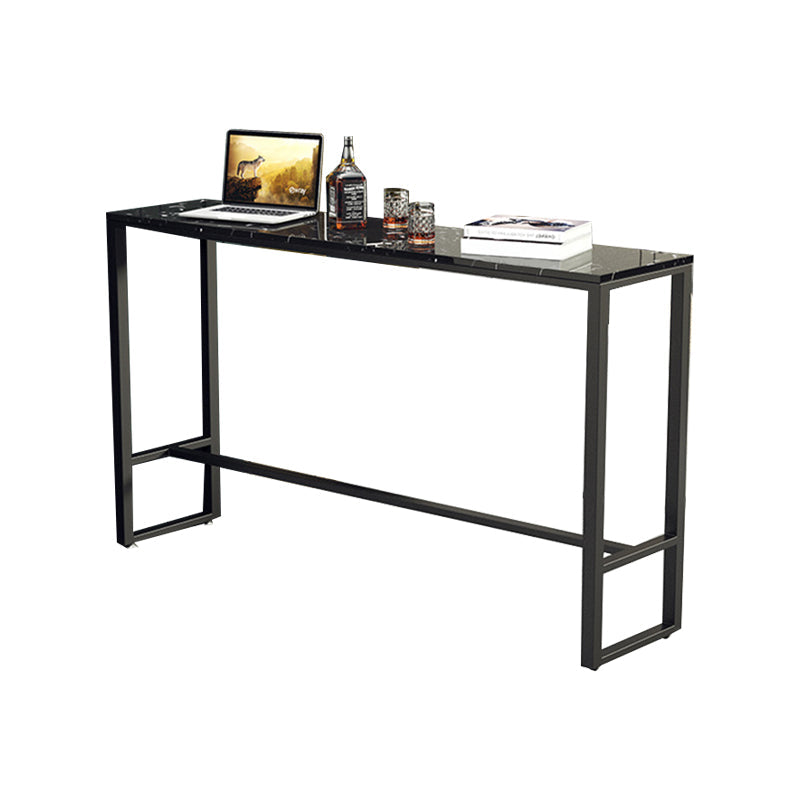 Modern Rectangle Pub Table Set 1/4 Pieces Marble Top Bar Table with Metal Stools Clearhalo 'Bar Furniture' 'furn' 'furn_home_bar_bar_sets' 'Furniture' 'Home Bars & Bar Sets' 'home_bar_bar_sets' 'Kitchen & Dining Furniture' 6106688