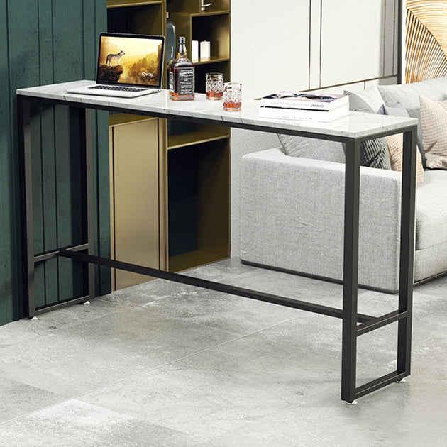 Modern Rectangle Pub Table Set 1/4 Pieces Marble Top Bar Table with Metal Stools Clearhalo 'Bar Furniture' 'furn' 'furn_home_bar_bar_sets' 'Furniture' 'Home Bars & Bar Sets' 'home_bar_bar_sets' 'Kitchen & Dining Furniture' 6106693