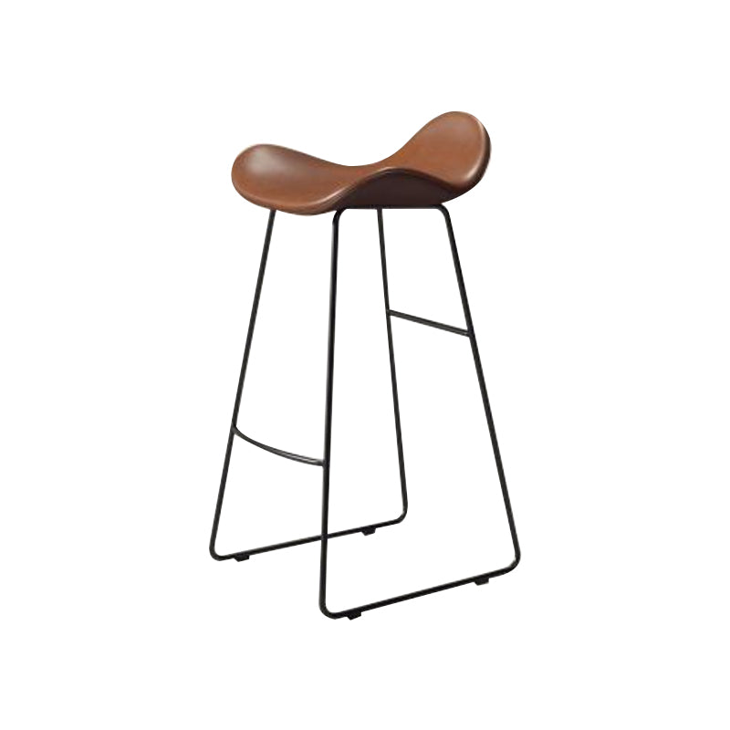 Modern Rectangle Pub Table Set 1/4 Pieces Marble Top Bar Table with Metal Stools Brown 30"H Stool (Single) Clearhalo 'Bar Furniture' 'furn' 'furn_home_bar_bar_sets' 'Furniture' 'Home Bars & Bar Sets' 'home_bar_bar_sets' 'Kitchen & Dining Furniture' 6106694