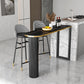Sintered Stone Bistro Table Set 1/2/3 Pieces Modern Irregular Shape Pub Table Set 3 Pieces: Black Table, 2 Stools Clearhalo 'Bar Furniture' 'furn' 'furn_home_bar_bar_sets' 'Furniture' 'Home Bars & Bar Sets' 'home_bar_bar_sets' 'Kitchen & Dining Furniture' 6106773