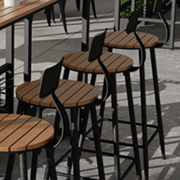 1/2/5 Pieces Modern Reclaimed Wood Bar Table Set Fixed Table Counter Table Clearhalo 'Bar Furniture' 'furn' 'furn_home_bar_bar_sets' 'Furniture' 'Home Bars & Bar Sets' 'home_bar_bar_sets' 'Kitchen & Dining Furniture' 6106815