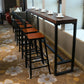1/6/11 Pieces Pine Wood Top Bar Set with Metal Frame Industrial Rectangle Pub Set 6 Pieces: 1 Table, 5 Orange Stools Clearhalo 'Bar Furniture' 'furn' 'furn_home_bar_bar_sets' 'Furniture' 'Home Bars & Bar Sets' 'home_bar_bar_sets' 'Kitchen & Dining Furniture' 6106854