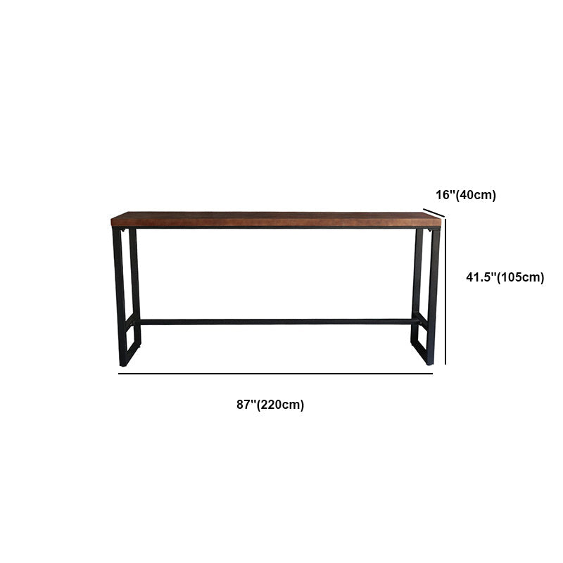 1/6/11 Pieces Pine Wood Top Bar Set with Metal Frame Industrial Rectangle Pub Set Clearhalo 'Bar Furniture' 'furn' 'furn_home_bar_bar_sets' 'Furniture' 'Home Bars & Bar Sets' 'home_bar_bar_sets' 'Kitchen & Dining Furniture' 6106868