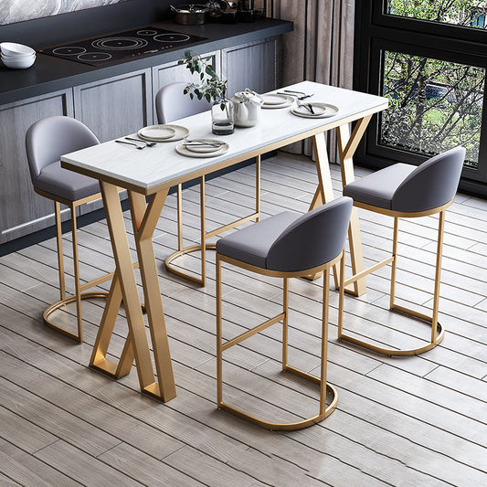 1/2/3/5/7 pezzi moderni tavolo da pub rettangolare set di btrollo top bistro in pietra sinterizzato