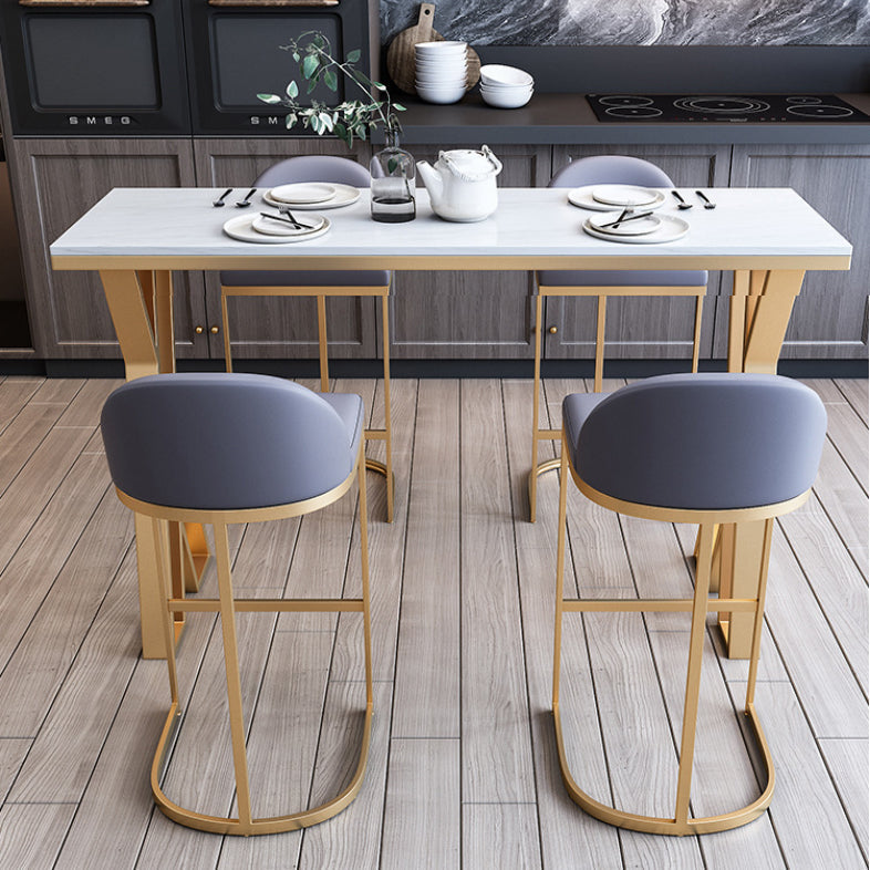 1/2/3/5/7-delige moderne rechthoekige pubtafelset Bistrotafelset met gesinterd stenen blad