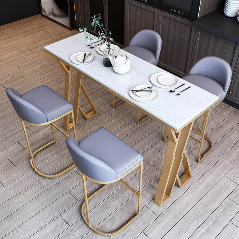 1/2/3/5/7-delige moderne rechthoekige pubtafelset Bistrotafelset met gesinterd stenen blad