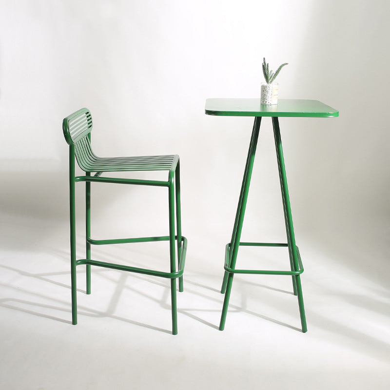 Industrial Square Bar Table Set 1/2 Pieces Pub Table Set with Metal Base 2 Pieces: Table, 1 Stool Clearhalo 'Bar Furniture' 'furn' 'furn_home_bar_bar_sets' 'Furniture' 'Home Bars & Bar Sets' 'home_bar_bar_sets' 'Kitchen & Dining Furniture' 6106894