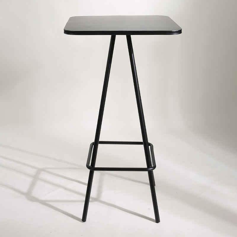 Industrial Square Bar Table Set 1/2 Pieces Pub Table Set with Metal Base Black 24"L x 24"W Clearhalo 'Bar Furniture' 'furn' 'furn_home_bar_bar_sets' 'Furniture' 'Home Bars & Bar Sets' 'home_bar_bar_sets' 'Kitchen & Dining Furniture' 6106897