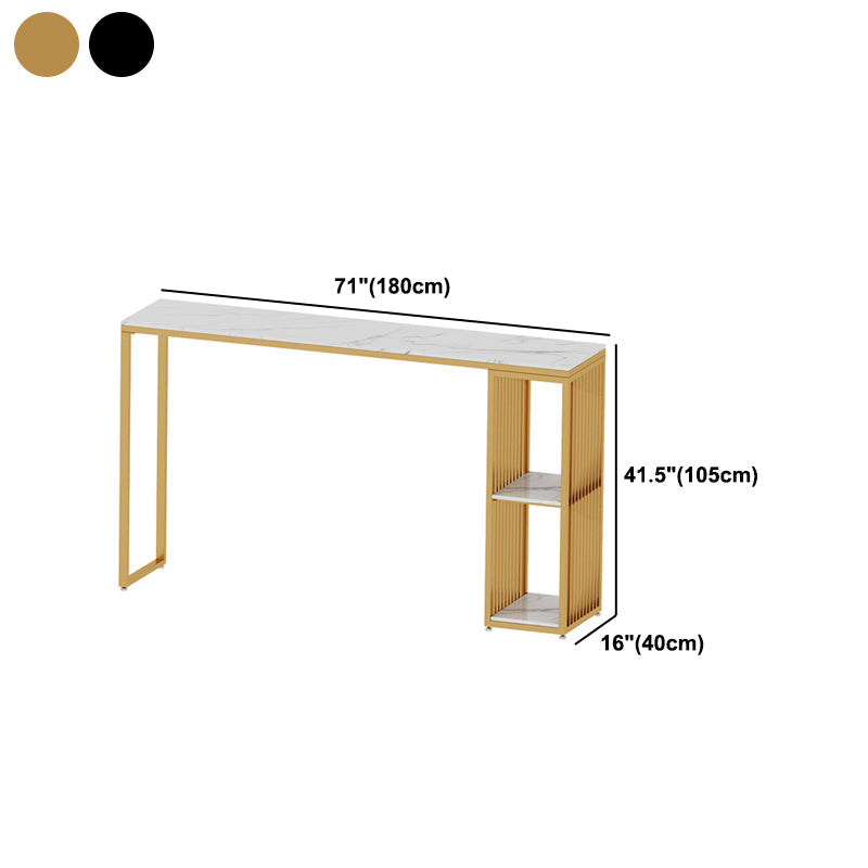 Industrielles 1/3-teiliges Bartisch-Set, rechteckiger Steintisch für Wohnzimmer