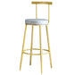 Glam Round Pub Table Set 1/2/3 Pieces Marble Top Bar Table with Metal Stools