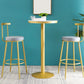 Glam Round Pub Table Set 1/2/3 Pieces Marble Top Bar Table with Metal Stools