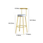 Glam Round Pub Table Set 1/2/3 Pieces Marble Top Bar Table with Metal Stools
