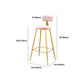 Glam Round Pub Table Set 1/2/3 Pieces Marble Top Bar Table with Metal Stools