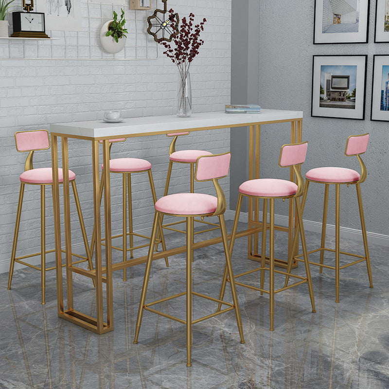 Rectangle Grey Solid Wood Bar Table Trestle Base Dining Table for Kitchen Living Room