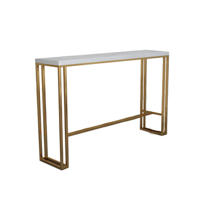 Rectangle Grey Solid Wood Bar Table Trestle Base Dining Table for Kitchen Living Room