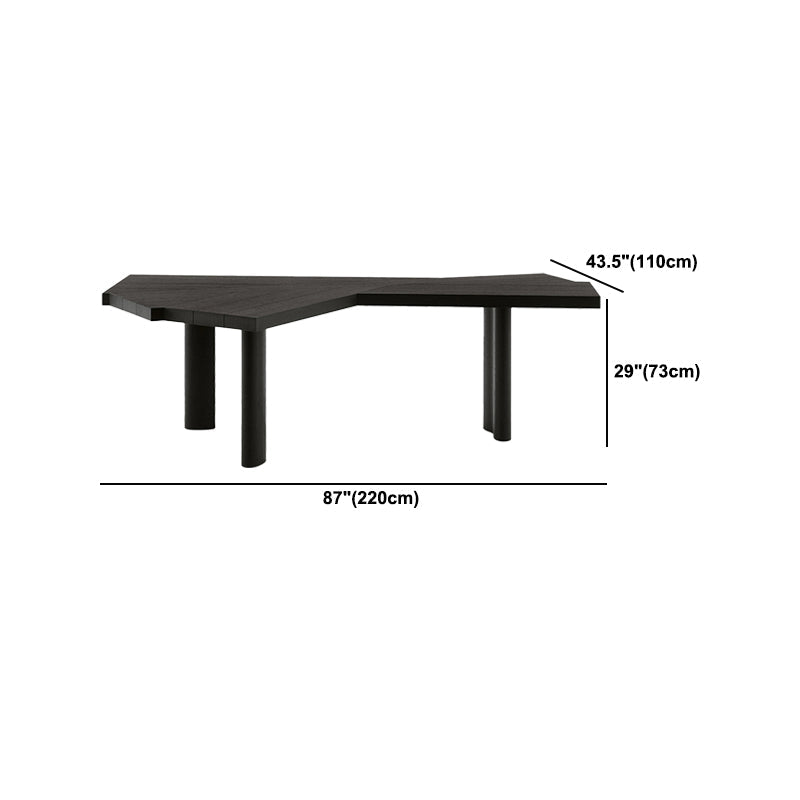 Black Parsons Writing Desk Pine Office Desk 28.7" Tall for Office Clearhalo 'furn' 'furn_office_desk' 'Furniture' 'Office Desks' 'Office Furniture' 'office_desk' 6107058