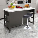 Modern Style Rolling Kitchen Cart Metal Rectangular Kitchen Island Cart with Drawer Clearhalo 'furn' 'furn_kitchen_islands_carts' 'Furniture' 'Kitchen & Dining Furniture' 'Kitchen Islands & Carts' 'kitchen_islands_carts' 6107065