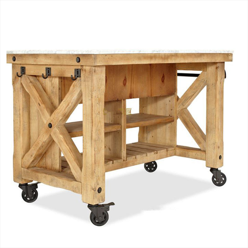 Contemporary Wood Kitchen Trolley Stationary Kitchen Island Table with Drawer Clearhalo 'furn' 'furn_kitchen_islands_carts' 'Furniture' 'Kitchen & Dining Furniture' 'Kitchen Islands & Carts' 'kitchen_islands_carts' 6107078