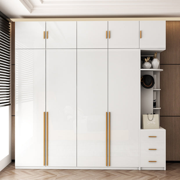 Color blanco Armario de madera Armario de armario de puerta cerrada para dormitorio