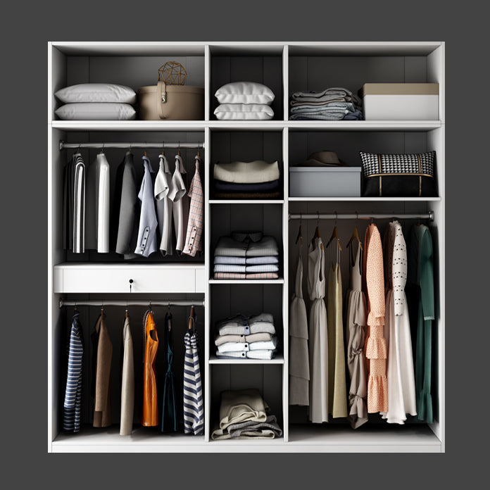 Color blanco Armario de madera Armario de armario de puerta cerrada para dormitorio