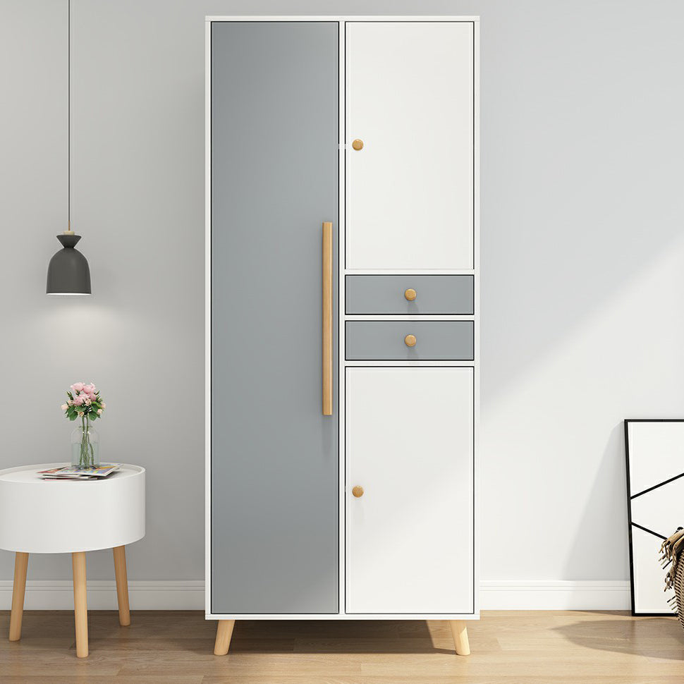 Armoire blanche moderne pour armoire en bois d'ingénierie à domicile avec portes à charnière