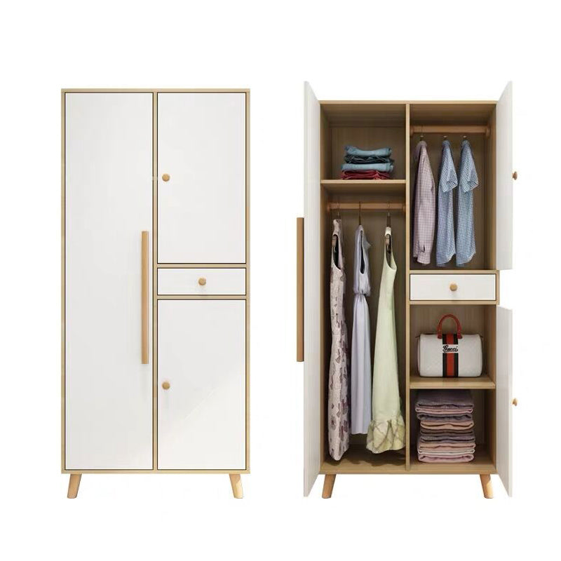 Armoire blanche moderne pour armoire en bois d'ingénierie à domicile avec portes à charnière