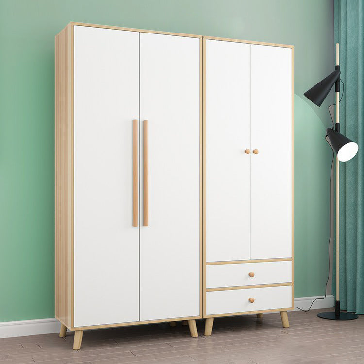 Armoire blanche moderne pour armoire en bois d'ingénierie à domicile avec portes à charnière