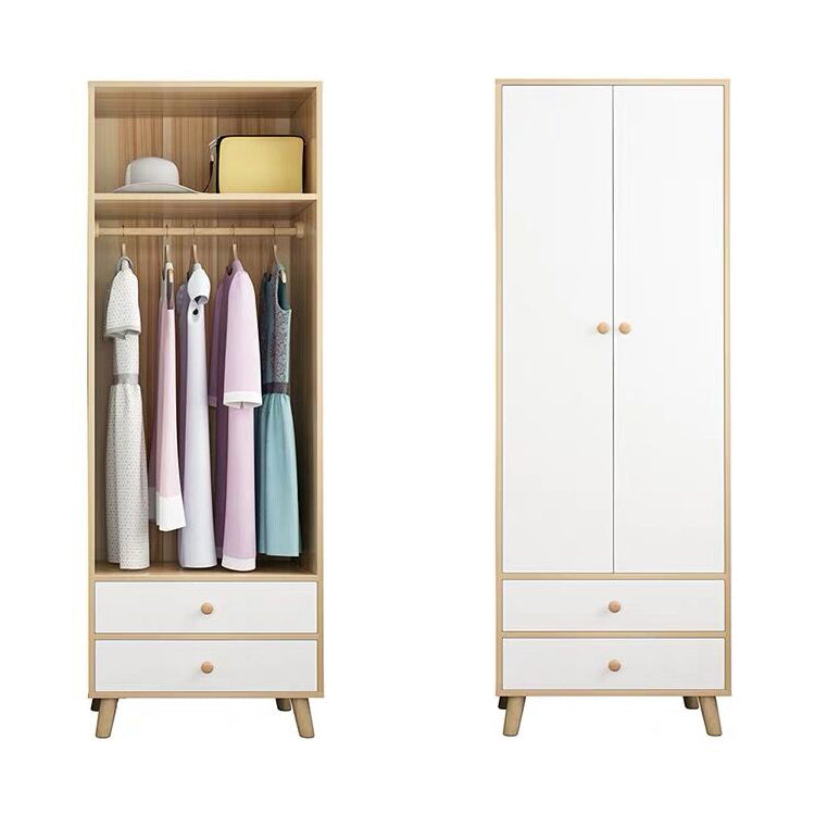 Armoire blanche moderne pour armoire en bois d'ingénierie à domicile avec portes à charnière