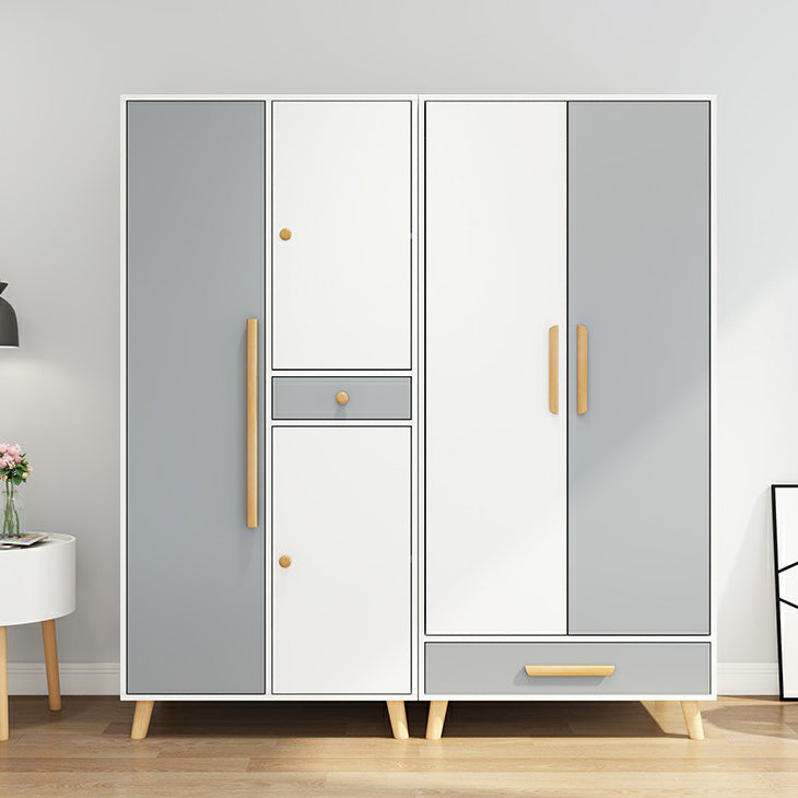Armoire blanche moderne pour armoire en bois d'ingénierie à domicile avec portes à charnière