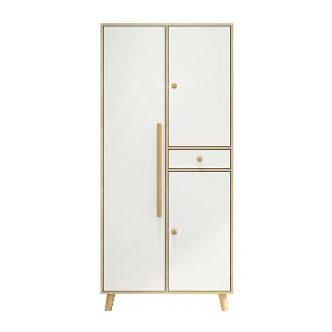 Armoire blanche moderne pour armoire en bois d'ingénierie à domicile avec portes à charnière