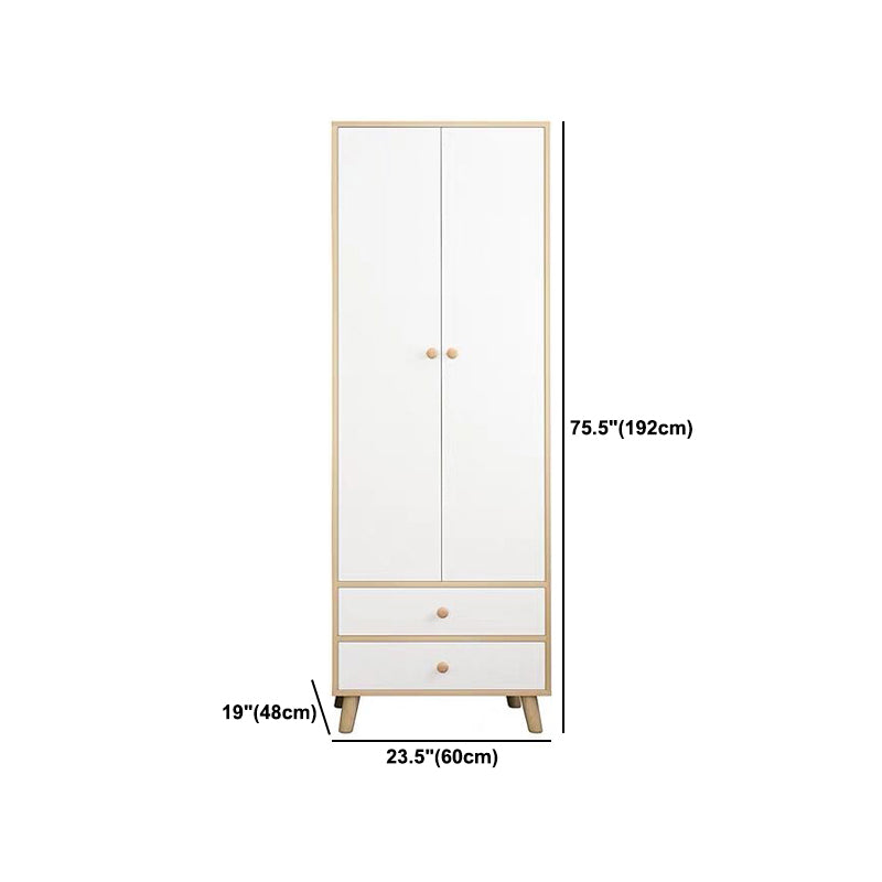 Armoire blanche moderne pour armoire en bois d'ingénierie à domicile avec portes à charnière