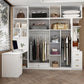 White Wooden Wardrobe Contemporary Style Wardrobe Closet with Drawer Clearhalo 'Armoires & Wardrobes' 'armoires_wardrobes' 'Bedroom Furniture' 'furn' 'furn_armoires_wardrobes' 'Furniture' 6107300