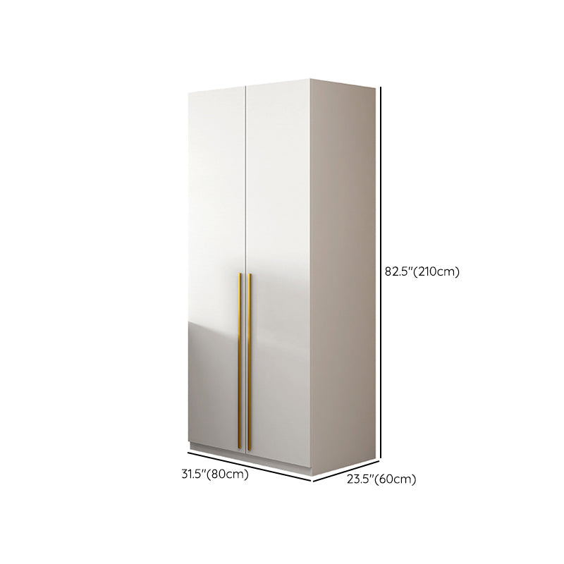 White Wooden Wardrobe Contemporary Style Wardrobe Closet with Drawer Clearhalo 'Armoires & Wardrobes' 'armoires_wardrobes' 'Bedroom Furniture' 'furn' 'furn_armoires_wardrobes' 'Furniture' 6107308