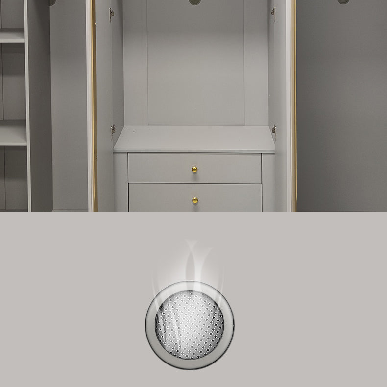 Armadio in legno di colore grigio armadio in stile contemporaneo con porta incernierata