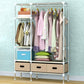 Contemporary Style Metal Wardrobe 3-drawer Wardrobe Closet for Bedroom