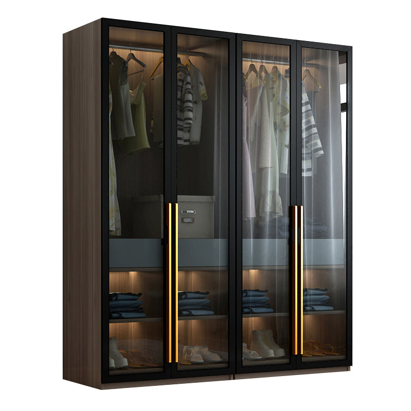 Modern Style Wooden Wardrobe Bedroom Wardrobe Closet with Garment Rod