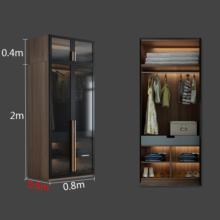 Modern Style Wooden Wardrobe Bedroom Wardrobe Closet with Garment Rod